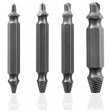 Ensemble de 4 forets extracteurs de vis endommagées pour extraire les vis endommagées, abîmées, rouillées-AquaForge (1/5)