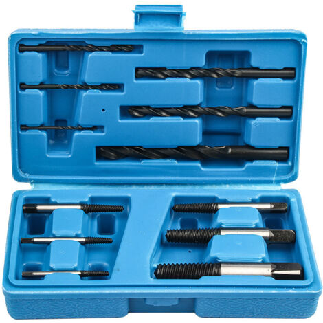 Extracteur de boulons cassés, kit de 12 pièces comprenant des extracteurs de vis en acier et des gabarits de perçage pour le retrait des boulons cassés, outils à main-AquaForge (1/4)