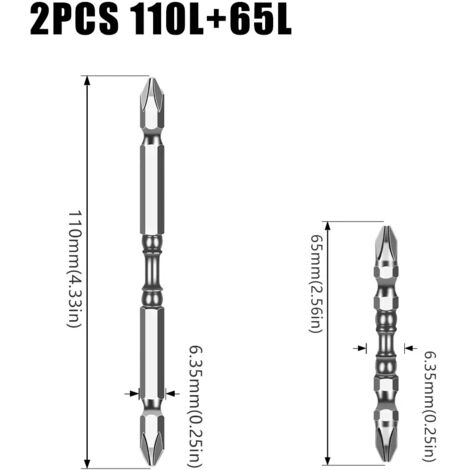 Tournevis industriel à tête magnétique antidérapante S2, double tête haute dureté, tête cruciforme pour perceuse pneumatique-AquaForge (1/5)