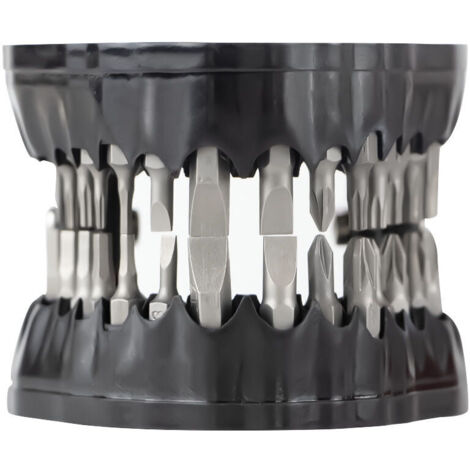 Porte-foret pour prothèse dentaire - Modèle de dents - Peut contenir jusqu'à 28 embouts - Compatible avec les embouts hexagonaux de 1/4 pouce et l'adaptateur d'embout (Noir)-AquaForge (1/5)