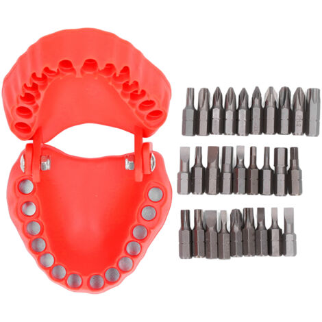 Porte-foret magnétique en acier inoxydable pour prothèses dentaires avec 28 forets - Accessoires pour outils à domicile - Rouge-AquaForge (1/5)