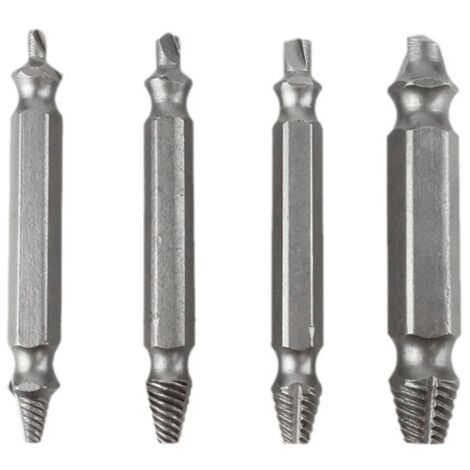 Extracteurs de vis pour perceuse permettant de retirer les vis endommagées ou détruites (jeu de 4)-AquaForge (1/4)