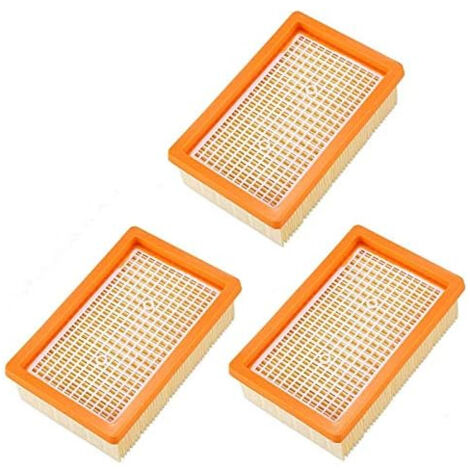 Lot de 3 filtres de rechange pour aspirateur KARCHER Flat Pleat MV4 MV5 MV6 WD4 WD5 WD6 P Premium WD5-AquaForge (1/5)