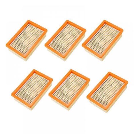 Lot de 6 filtres compatibles avec les aspirateurs Kärcher MV4, MV5, MV6, WD4, WD5 et WD6  pièces de rechange pour filtre à levier-AquaForge (1/5)
