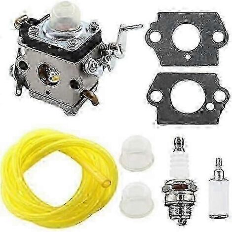 Carburateur neuf 122 avec bougie, durite d'essence pour Husqvarna 122c, 122ldx, 122lk 22cc, compatible avec filtre à essence et poire d'amorçage.-AquaForge (1/5)