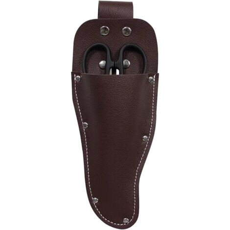 Étui en cuir pour sécateur - Étui à outils en cuir résistant pour sécateur ou outils de chantier - Protection pour sécateur, ciseaux, cisailles à élaguer-AquaForge (1/5)
