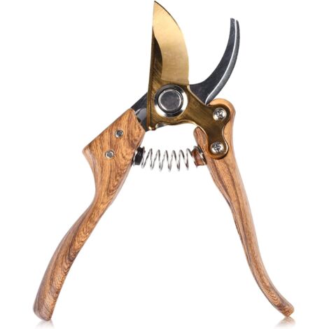 Sécateur, sécateur en acier SK5 de 215 mm, sécateur haut de gamme avec manches en bois, outil de jardin pour couper les branches, les plantes et les fleurs.-AquaForge (1/5)