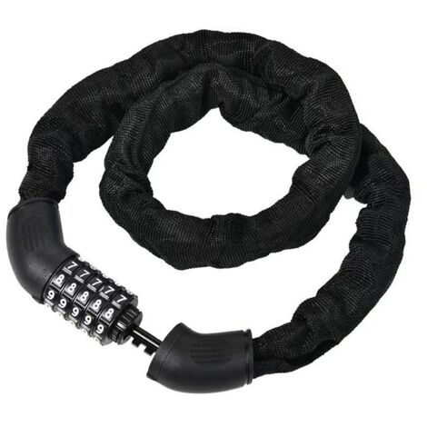 Antivol de vélo haute sécurité à chiffres, chaîne antivol, cadenas à combinaison avec maillons en acier trempé (noir)-AquaForge (1/5)