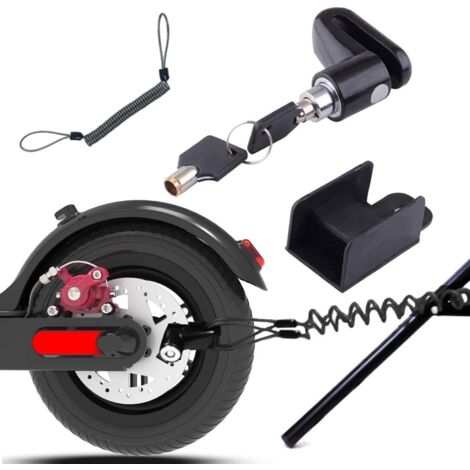 Antivol de disque de frein noir pour moto avec câble de rappel - pour vélo vélo électrique scooter VAE moto cyclomoteur-AquaForge (1/5)