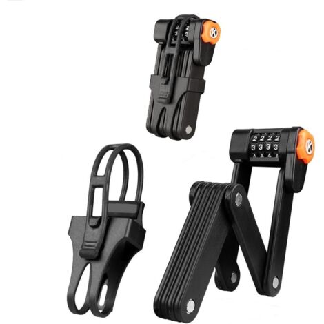 Antivol pliable, antivol à chaîne, antivol de vélo, antivol à combinaison, antivol de vélo, antivol à chaîne pour vélo, combinaison à 4 chiffres - 8 maillons en métal trempé - Noir-AquaForge (1/5)