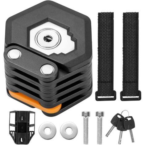 Antivol de chaîne de vélo portable pliable en acier allié avec clés et support pour scooter électrique-AquaForge