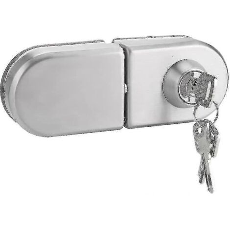 Serrure de porte vitrée antivol, 10-12 mm, en acier inoxydable, avec clés, ouverture/fermeture, pour la maison, l'hôtel, le bureau ou la salle de bain - Yx-AquaForge (1/4)