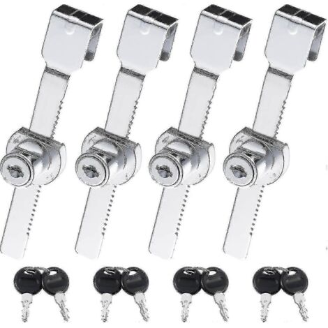 Lot de 4 loquets pour portes coulissantes en verre, verrous de sécurité pour vitrines, présentoirs, armoires, boîtes aux lettres, portes et supports.-AquaForge (1/3)