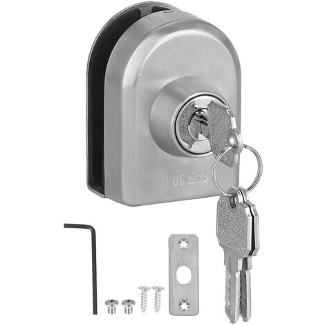 Serrure pour porte coulissante en acier inoxydable, antivol, anti-effraction, amortissement en mousse, serrure pour porte vitrée sans cadre-AquaForge (1/4)