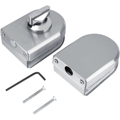 Poignée de verrouillage de porte en verre en acier inoxydable 10-12 mm, ouverture/fermeture, pour usage domestique, hôtelier et salle de bain.-AquaForge (1/5)