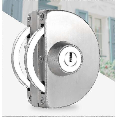 Serrure en acier inoxydable sans perçage pour portes doubles vitrées, adaptée à diverses applications de portes vitrées-AquaForge (1/3)