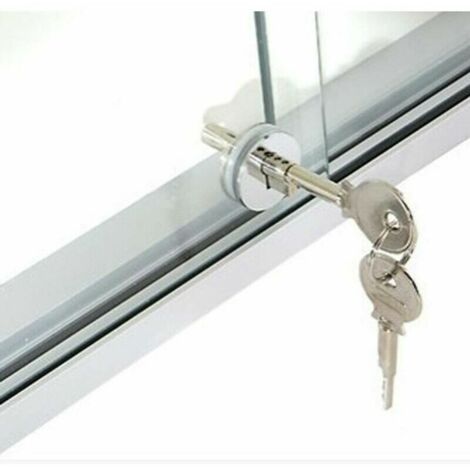 Serrure pour porte vitrée. Serrure pour porte coulissante. Serrure ronde pour verre. Serrure amovible pour armoire à bijoux. Serrure en verre.-AquaForge (1/4)