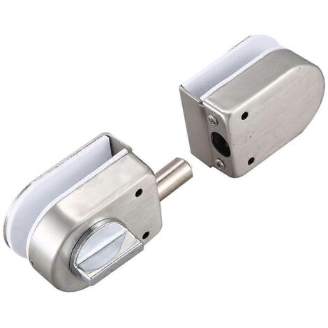 Serrure pour porte vitrée en acier inoxydable, 138A, sans perçage, pour porte vitrée double, sans cadre GlCJY-AquaForge (1/5)