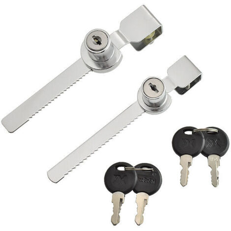 Lot de 2 serrures pour porte coulissante en verre de vitrine de terrarium, serrure Triumph pour porte coulissante en verre, serrure à came, serrure pour tiroir de boîte aux lettres en alliage de zinc (1/5)
