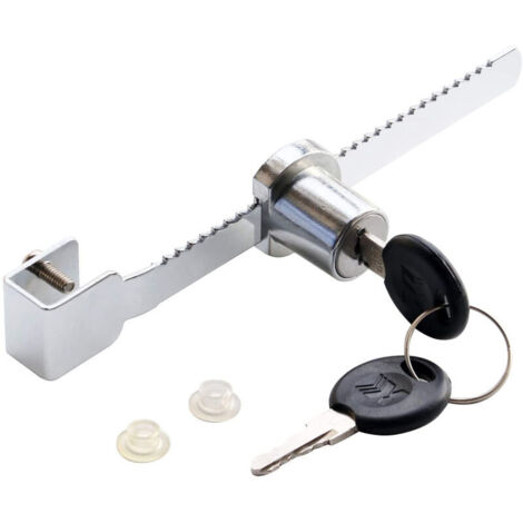 Verrou de sécurité pour porte coulissante en verre avec 2 clés-AquaForge (1/5)