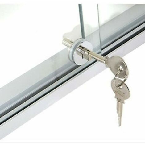 Serrure pour porte vitrée. Serrure pour porte coulissante. Serrure ronde pour verre. Serrure amovible pour armoire à bijoux. Serrure en verre.-AquaForge (1/5)