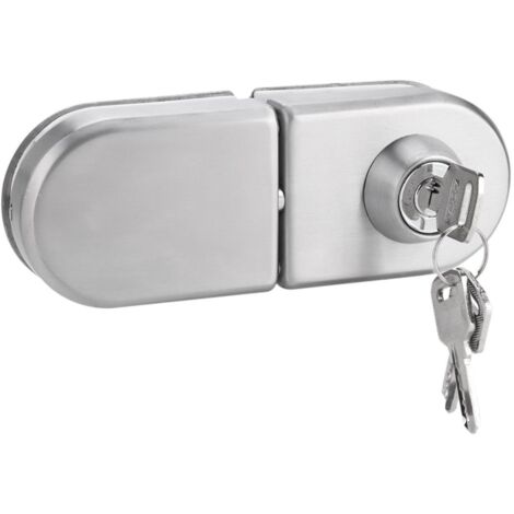 Serrure de porte en verre en acier inoxydable 10-12 mm avec clés KLB-AquaForge (1/5)