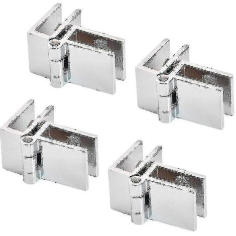 Charnière pliante en verre et acier inoxydable, charnière de verrouillage de porte, lot de 4, argentée -ayane-AquaForge (1/2)