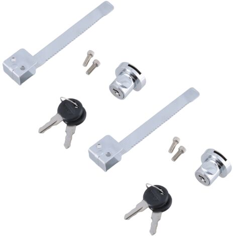 Lot de 2 serrures à clé pour portes coulissantes en verre, armoires coulissantes, verrou de sécurité pour vitrines-AquaForge (1/5)