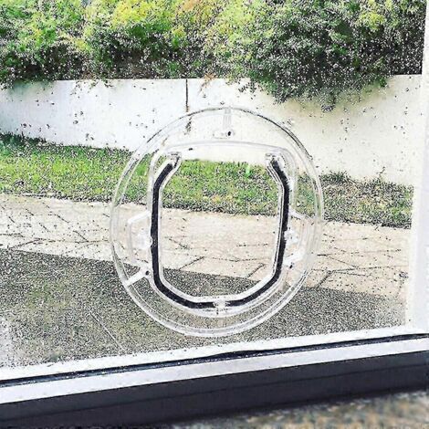 [LCS] Chatière sélective pour animaux de compagnie pour vitres transparentes, 30 x 30 cm, verrouillage manuel-AquaForge