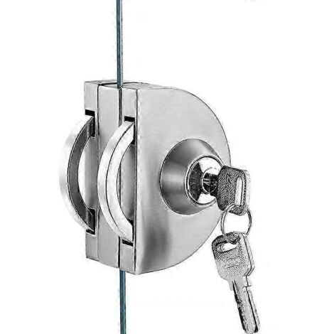 Serrure à double verrouillage pour porte vitrée, finition acier inoxydable brossé-AquaForge (1/2)