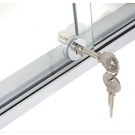 Serrure pour porte vitrée. Serrure pour porte coulissante. Serrure ronde pour verre. Serrure amovible pour armoire à bijoux.-AquaForge (1/2)