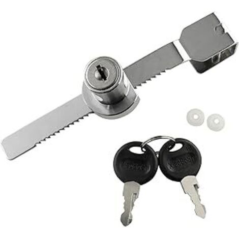 Lot de 2 verrous à cliquet pour porte coulissante, grande serrure en verre, verrou de porte coulissante pour armoire, verrou de porte à pousser avec clés-AquaForge (1/4)