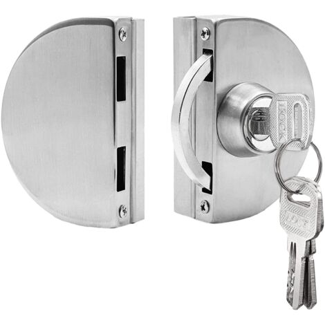 Serrure de porte en verre en acier inoxydable 304 pour verre de 10 à 12 mm d'épaisseur-AquaForge (1/5)
