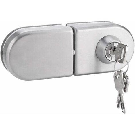 Serrure de porte vitrée antivol, 10-12 mm, en acier inoxydable, avec clés, ouverture/fermeture, pour la maison, l'hôtel, le bureau ou la salle de bain.-AquaForge (1/4)