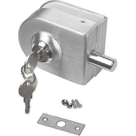 Serrure de porte en verre en acier inoxydable, sans perçage, antivol, pour portes en verre de 10 à 12 mm, ouverture/fermeture facile. Convient pour la maison, l'hôtel, le bureau et la salle de bain.-A
