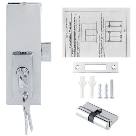 Serrure de sécurité antivol pour porte vitrée, base en acier inoxydable KLB-AquaForge (1/5)