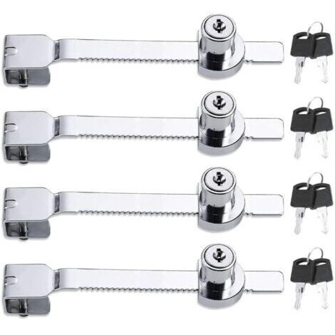 Serrure à 4 pièces pour porte coulissante en verre, serrure pour porte vitrée de magasin, verrou de sécurité-AquaForge (1/5)