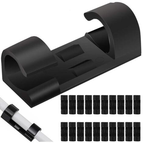 Lot de 20 attaches-câbles autocollantes - clips de câble-AquaForge (1/5)