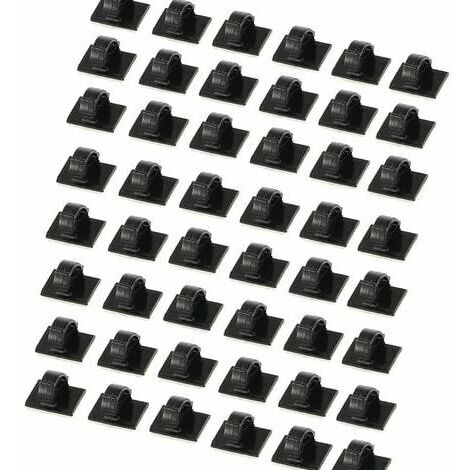 50 attaches de câbles autocollantes polyvalentes, serre-câbles, clips de gestion des câbles, adhésif de qualité supérieure-AquaForge (1/5)