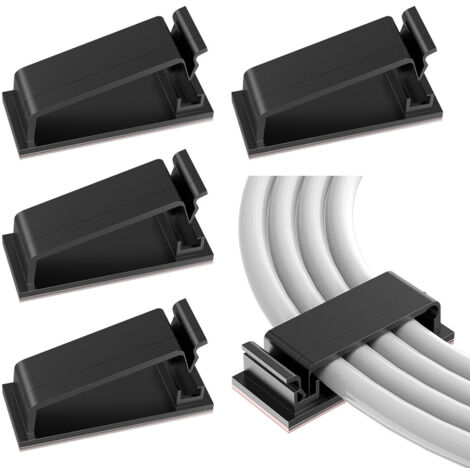 Lot de 50 attaches de câble autocollantes 3M pour câbles Ethernet et systèmes de gestion des câbles pour TV, PC, ordinateur portable, bureau-AquaForge (1/5)