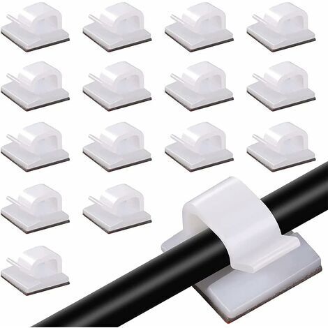 Lot de 50 attaches-câbles autocollantes, transparentes, pour le rangement et la gestion des câbles électriques. Marque : Fonepro.-AquaForge (1/5)