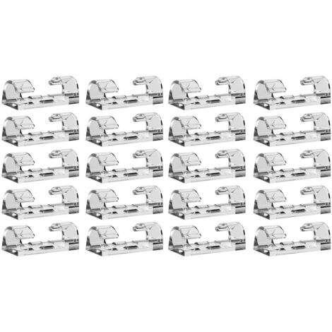 Lot de 20 clips de câble auto-adhésifs pour un rangement optimal des câbles, à fixer aux murs, bureaux ou sous les tables.-AquaForge (1/5)