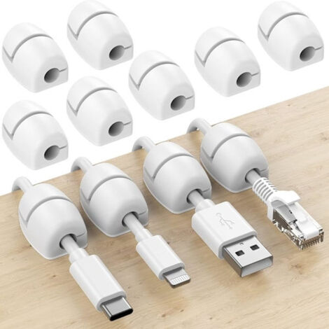 Attaches et clips de gestion de câbles, lot de 16 clips en silicone blanc-AquaForge (1/5)