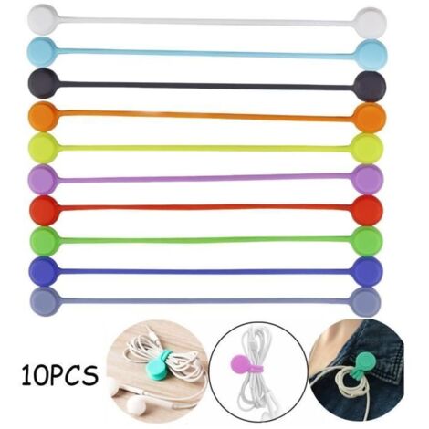 Attaches magnétiques pour câbles - Clips de câble en silicone - Lot de 10-AquaForge (1/4)