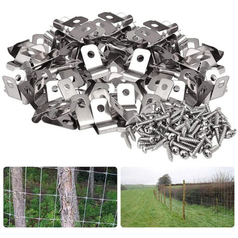 100 colliers de serrage pour fil de clôture, en acier inoxydable 304, pour câbles et cages à fils.-AquaForge (1/5)