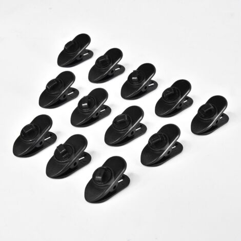Lot de 12 clips/clips de câble pour casque audio rotatifs à 360°, noirs-AquaForge (1/5)