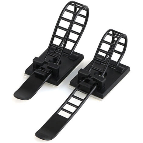 Lot de 10 attaches de câble auto-adhésives, clips de câble, attaches de câble auto-adhésives réglables en nylon (noir, 9,1 1,8 cm)-AquaForge (1/3)