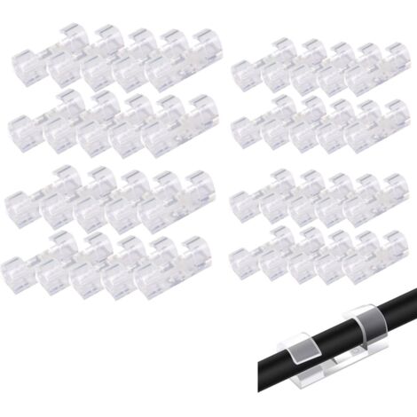 Attaches-câbles ING, lot de 40 pièces (grandes et petites), auto-adhésives, transparentes et faciles à manipuler.-AquaForge (1/5)