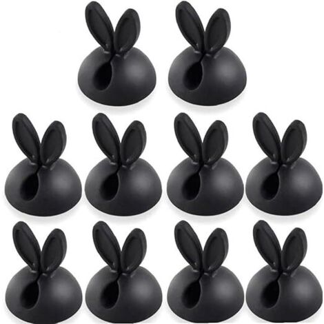 10 clips de câble en silicone en forme de lapin - Clips de câble en viscose en forme de lapin mignon-AquaForge (1/4)