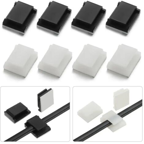 Lot de 10 attaches-câbles autocollantes pour table, rangement pratique et durable.-AquaForge (1/5)